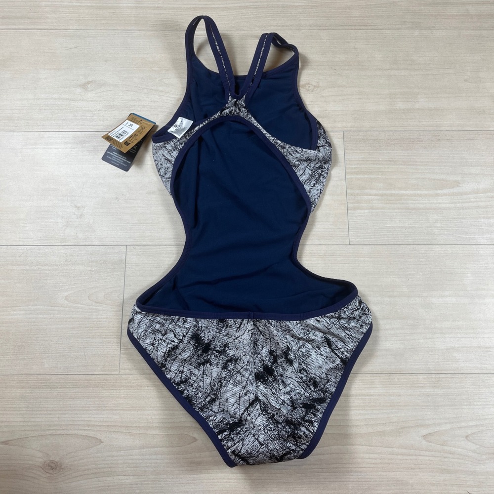 Arena One Lacquer One Piece Swimsuit Multi White-Navy Size 36 - Picture 7 of 7